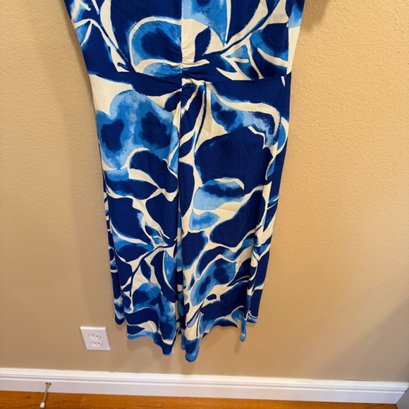 Diane Von Furstenberg DVF Blue White Floral Abstract Button Front Mini Dress S - Picture 5 of 13